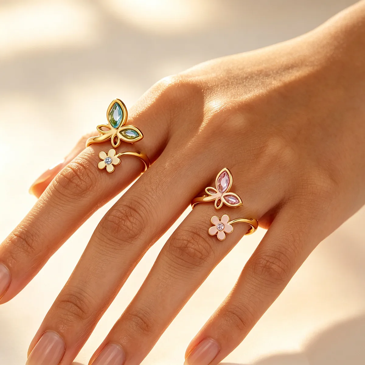 Women'S Accessories Trends 2026 - خواتم زهور قابلة للتعديل للنساء، خاتم
