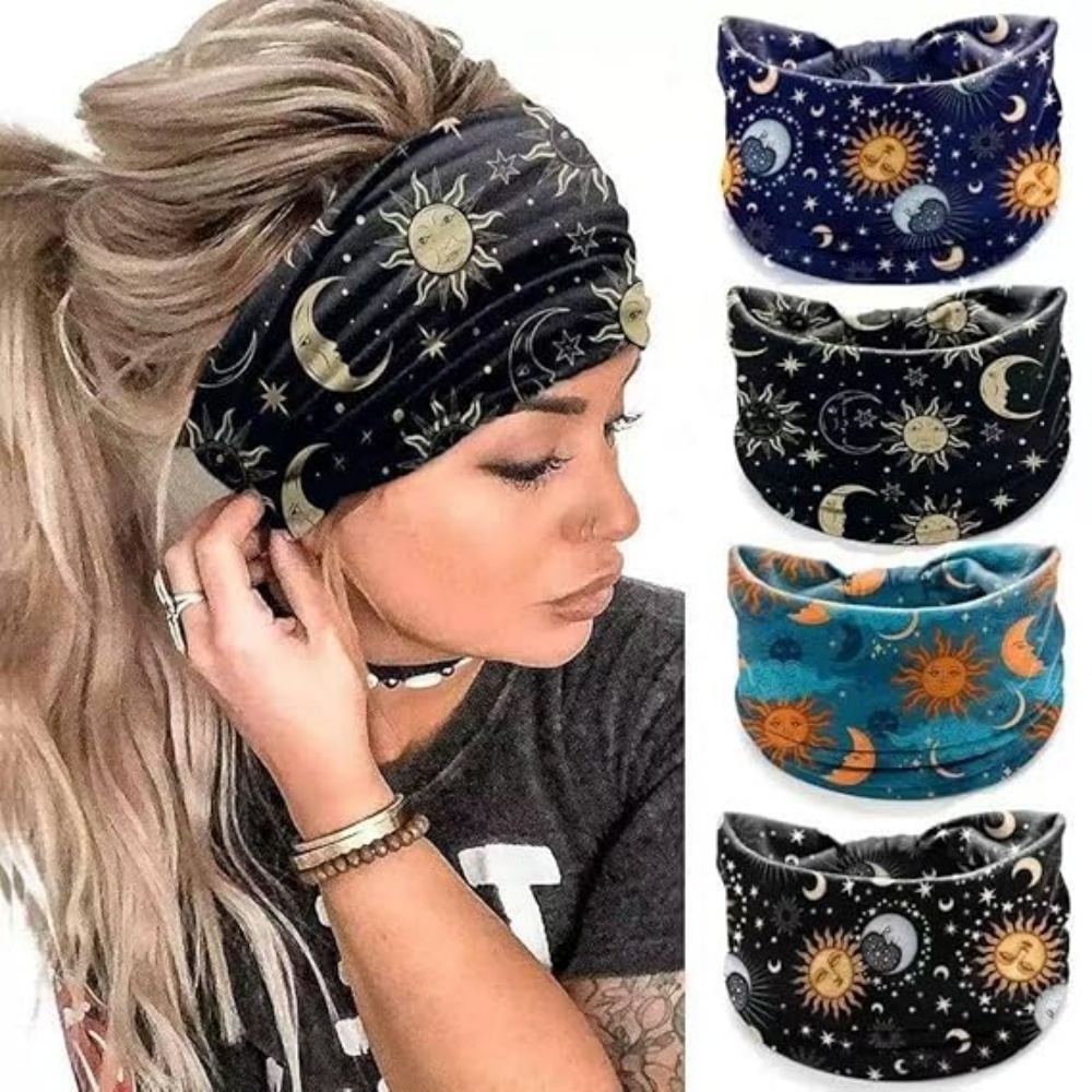 Women'S Yoga Accessories - 4 قطع من عصابات الرأس العريضة