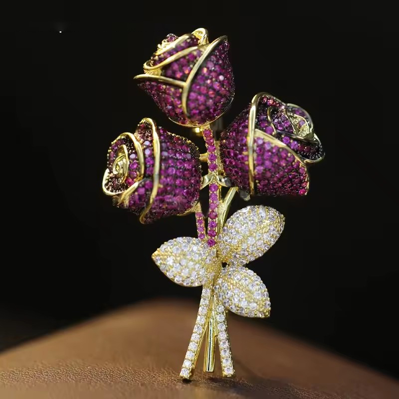Women Accessories Bouquet - OKILY الفاخرة الاصطناعي الأحمر اكسيد الالمونيوم