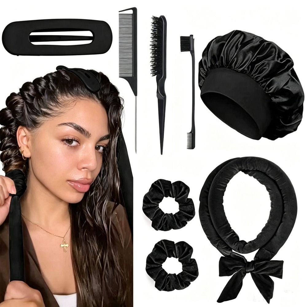 Scrunchie Satin Set - مجموعة أدوات تصفيف الشعر بدون حرارة