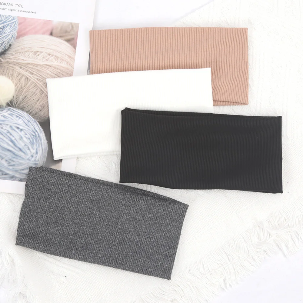 Women'S Yoga Accessories - ربطات شعر عريضة بلون واحد، عصابات