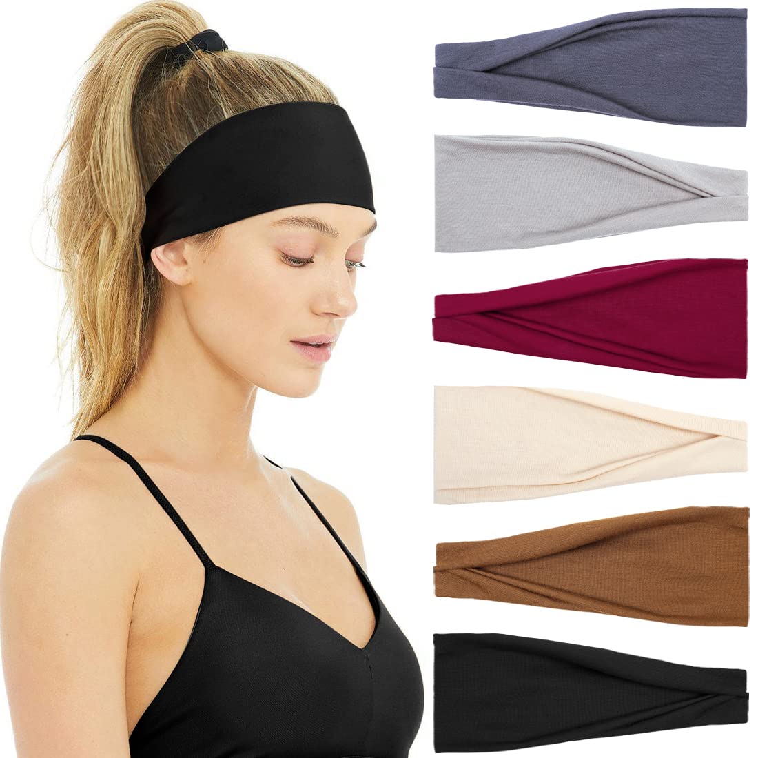 Women'S Yoga Accessories - رباط رأس مطاطي ناعم للنساء ،