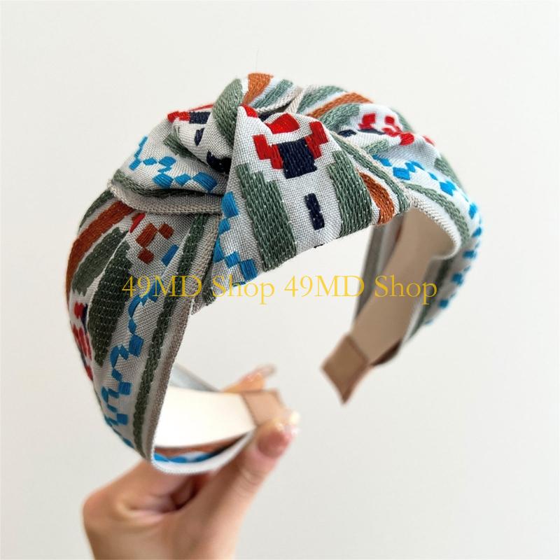 Women Accessories Description - 49MD عصابات واسعة الراحة المطرزة البوهيمي