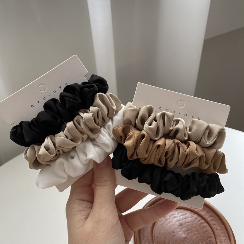 3/4/6 قطعة/المجموعة الساتان Sc - مراجعة Scrunchie Satin Set وسعره