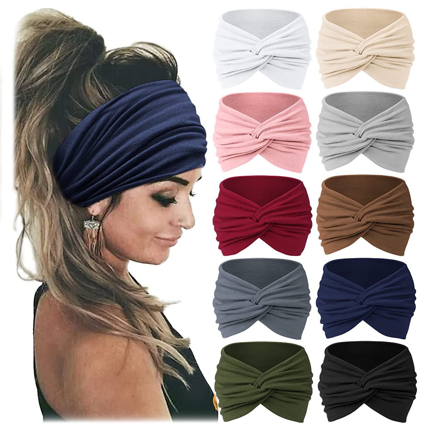 عصابة رأس نسائية واسعة ومرنة،  - مراجعة Women'S Exercise Accessories وسعره